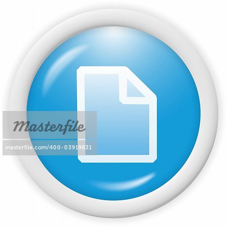 3d blue icon - text file symbol - computer generated clipart