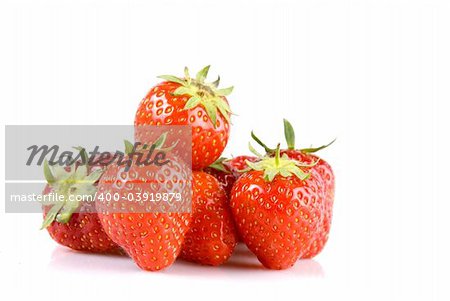 bunch of strawberries isolated over white