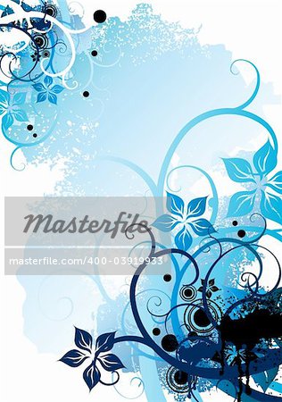 Natural Floral background in blues.