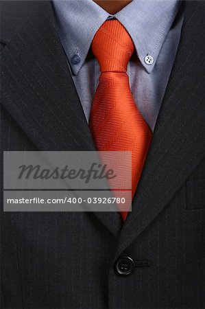 detail of a Business man Suit with red tie