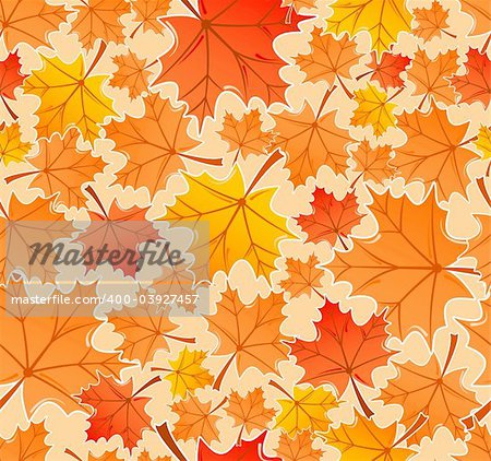 Autumn leaves seamless pattern, element for design, vector illustration