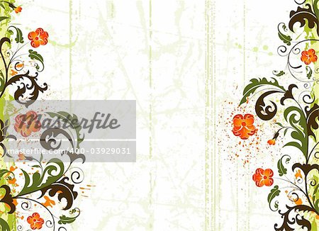 Grunge paint flower background, element for design, vector illustration