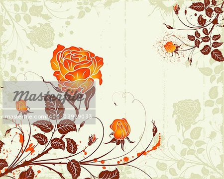 Abstract grunge paint flower background, element for design, vector illustration