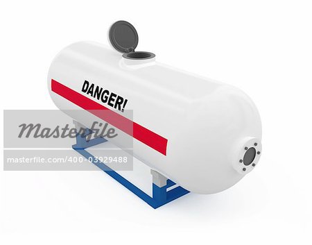 Fuel tank opened white isolated 3d model