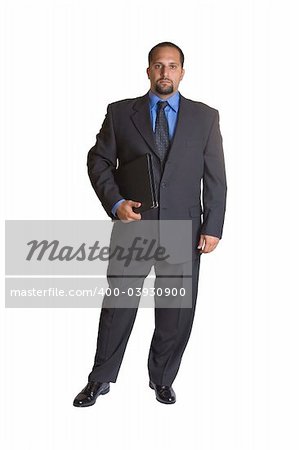 A young business man isolated on white background
