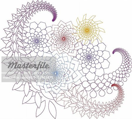abstract geometric floral design on white background