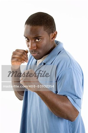 This is an image of a student in a fighter stance.