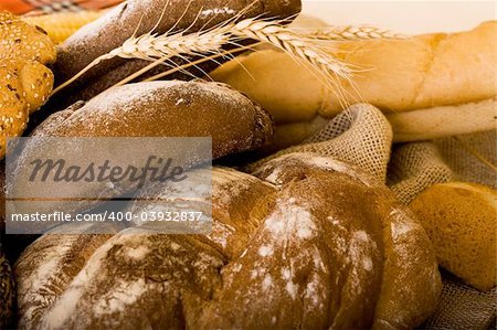 baked bread in the pile