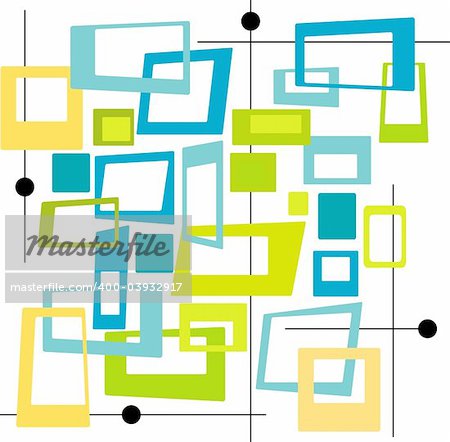 Colorful Spot illustration of stylish, retro squares. Easy-edit layered vector file--No transparencies or strokes!