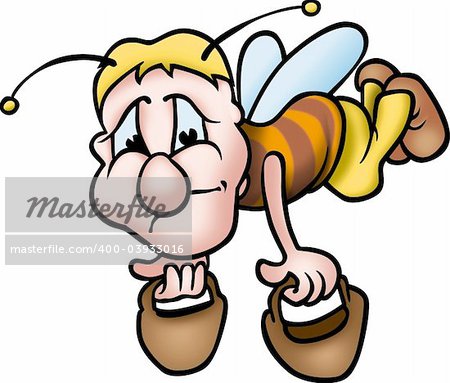 Humble-Bee 01 - High detailed and coloured illustration - Flying Humble-Bee