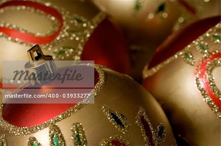 Christmas balls. Macro shot. Shallow depth of field.