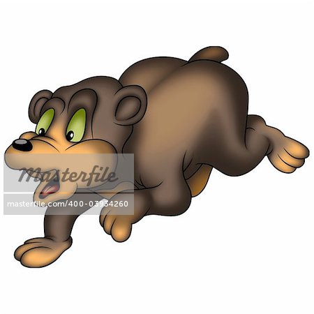 Teddy Bear 25 - High detailed and coloured illustration - Running bear