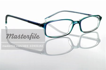 Glasses isolated in a white background with reflection