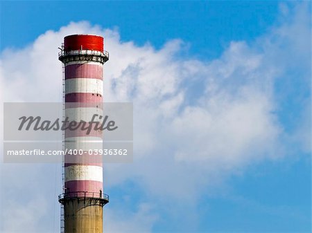 Heating and power plant against blue sky