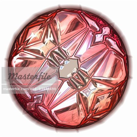 Computer generated illustration of pink gem