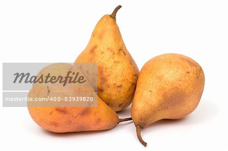 image series of fresh vegetables and fruits on white background - pears