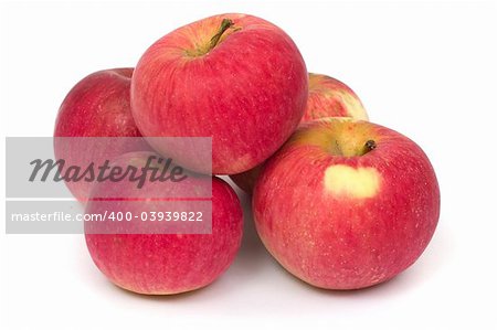 image series of fresh vegetables and fruits on white background - apples