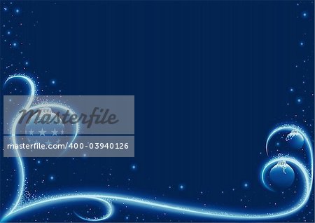 Blue Xmas Snow - detailed vector illustration as christmas background