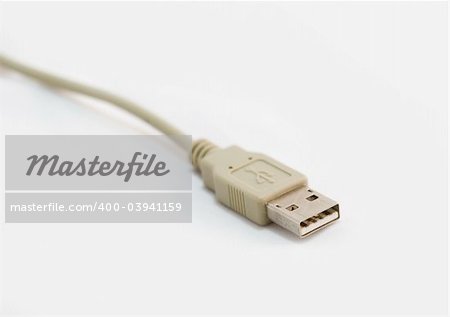 Usb connector on white background