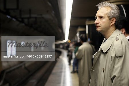 Man waiting for a train