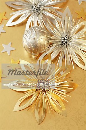 Christmas background in golden and silver tone