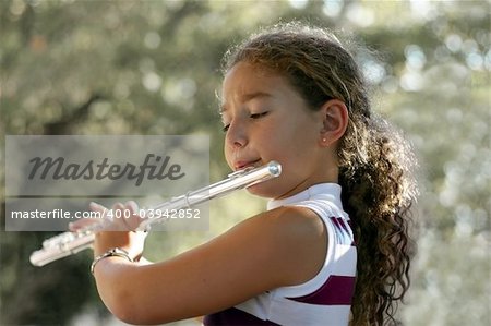 Girl playing a flute