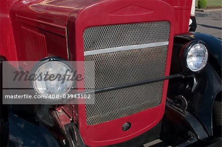 part of basket of old car on an exhibition retro techniques in Moscow, Russia