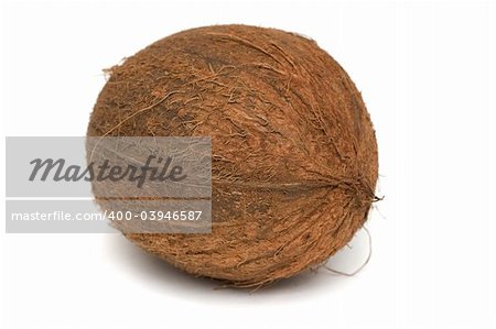 Coconut, image series of fresh vegetables and fruits on white background