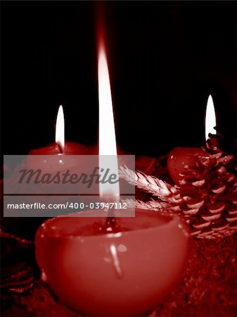 Christmas candles in the holy night