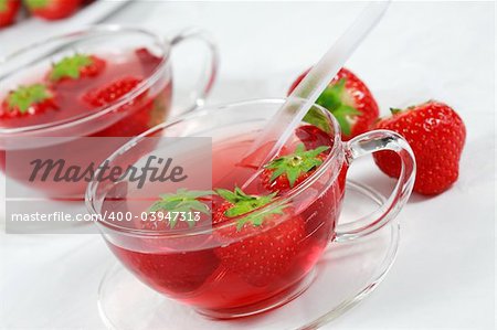 Fruit tea with strawberries