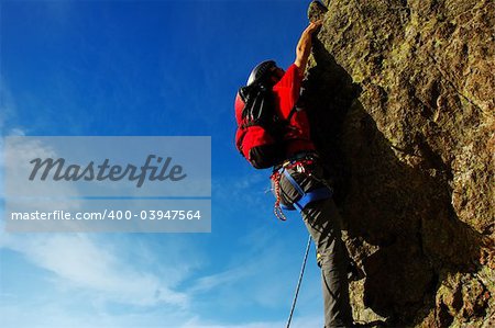 Male climber, Rock-climbing sport, horizontal orientation, day light