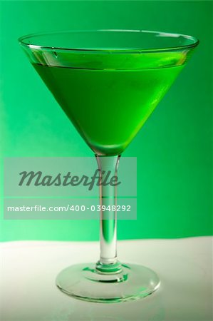 Green Dragon cocktail in a Martini Glass