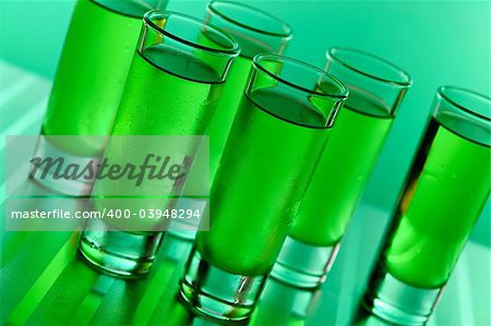 Green shots on a green background