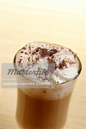 latte coffee with white chocolate and irish cream