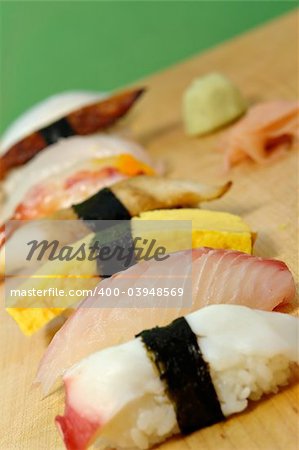 A selection of nigiri sushi