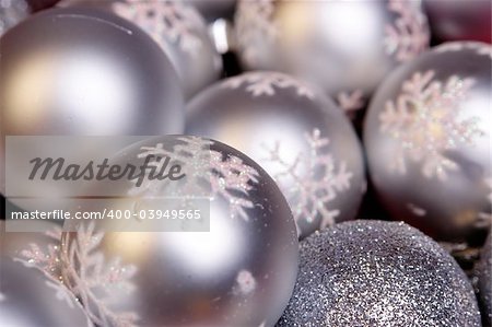 Silver ornament background with snowflakes