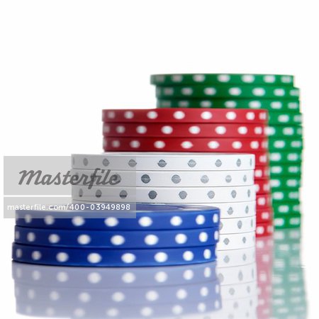 Gambling chips in a row