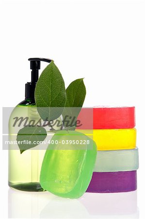 Soap bars and a bottle