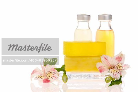 Soap bars and spa bottles