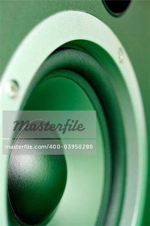 Speaker close up with green cast