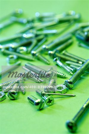 An assortment of bolts, screws, nuts