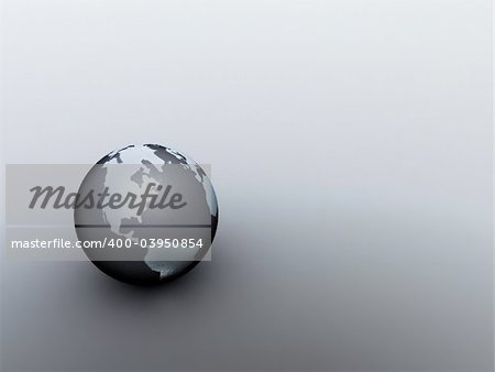 3d rendered illustration of a metal globe