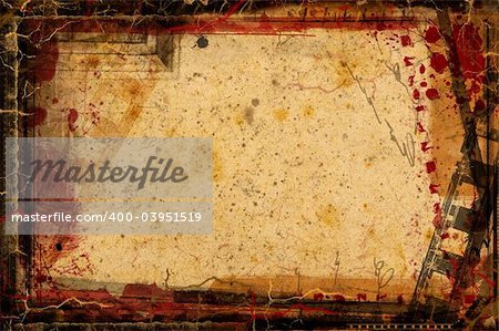 Computer designed highly detailed grunge textured border and background with space for your text or image. Nice grunge layer for your projects.