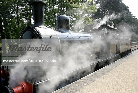 old steam train at a railway museum