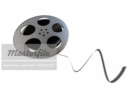 3d rendered illustration of a black film reel