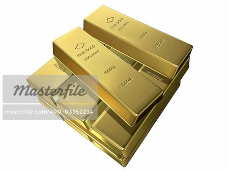 3d rendered illustration from a pack of gold bars