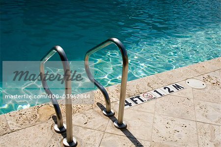 Entrance to Swimming Pool with Blue Water