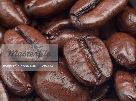 Closeup of coffee beans