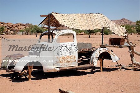 wreck on the roads in Namibia