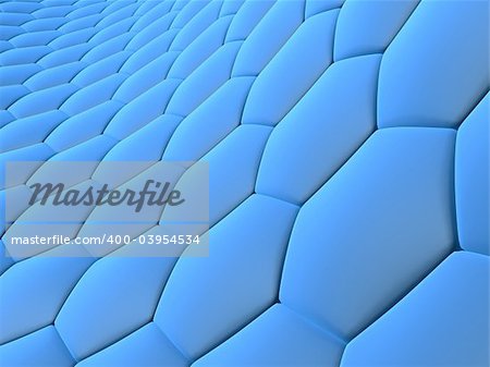 3d rendered illustration of blue abstract cells